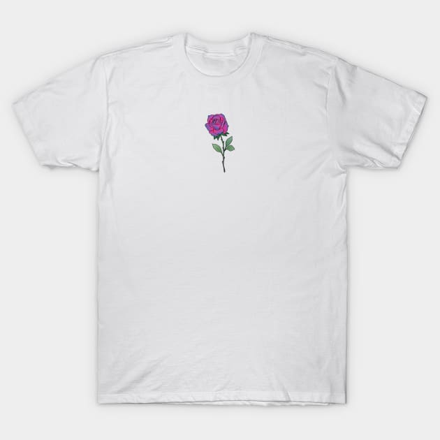 Bi Bisexual Rose Flag Colors Colours T-Shirt by Cosmic Latte